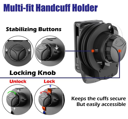 Handcuff Holster for Duty Belt, Handcuff Case fit Chain Handcuffs, Hinged Cuffs, Hand Cuff Pouch for S&W/ASP/Peerless/CTS Handcuffs, Duty Cuff Holder for Law Enforcement, Police/Security Officer Gear