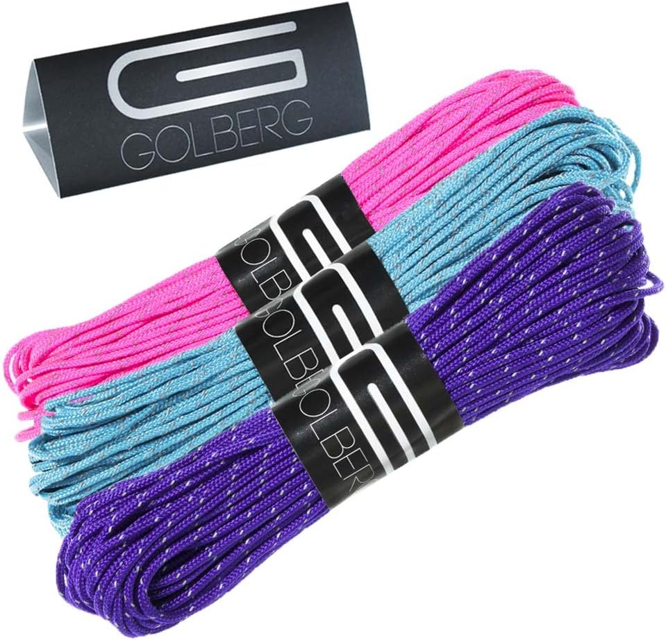 GOLBERG G 1.8mm Fluorescent Reflective 95lb Paracord – 20 Meters – Perfect for Guyline, Tent Rope, Camping, Hiking – (Reflective Neon Orange)