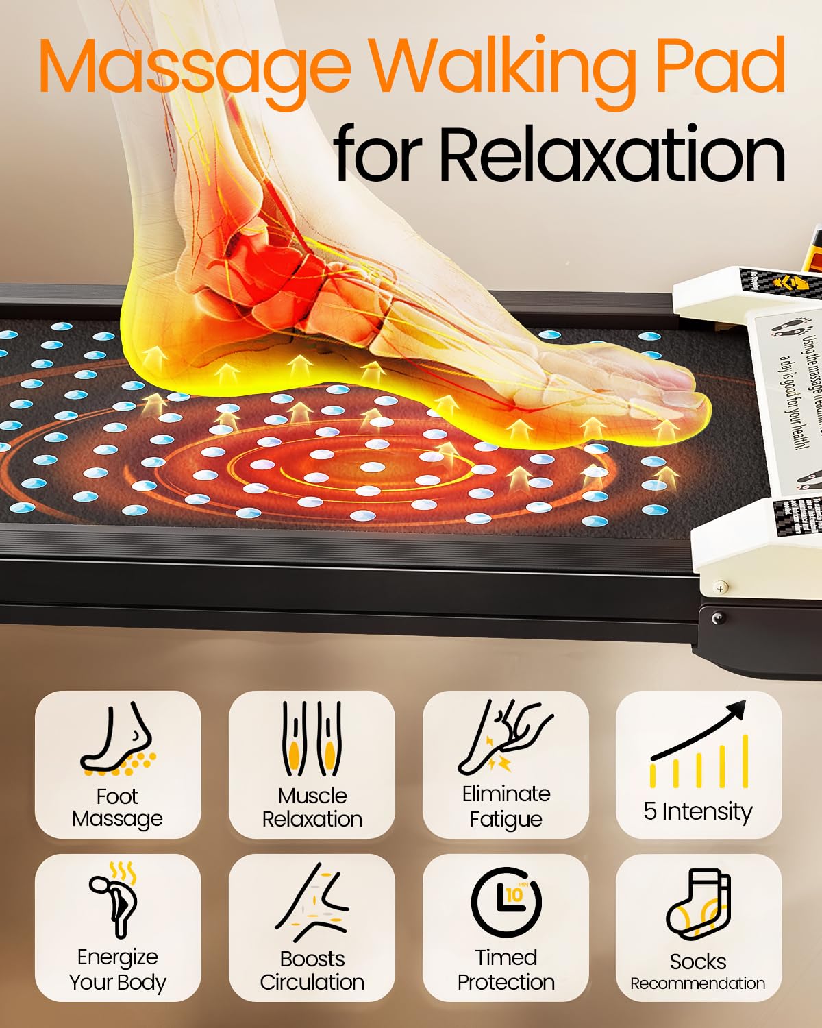 AKLUER Walking Pad with Incline - Dual-Sided 2 in 1 Under Desk Treadmill with Shiatsu Foot Massager, 330LBs Walking Pad Treadmills for Home and Office, LED Display and Remote Control, Black