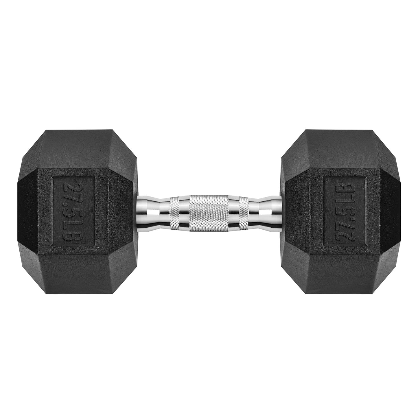 HANDBODE Hex Dumbbell Rubber Encased Exercise & Fitness Dumbbells, Hand Weight For Strength Training / 27.5LB