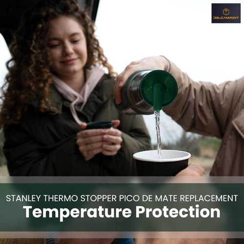 DelCampoXT Termo/Thermal Stopper Pico de Mate Stanley Replacement Cap - Fits Classic Vacuum Insulated Wide Mouth Bottles (1.1QT, 2QT) (Black)