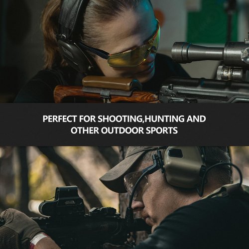 xaegistac Shooting Glasses Anti-fog Shooting Range Eye Protection, Adjustable Safety Glasses with Zipper Hard Case (black frame clear lens)