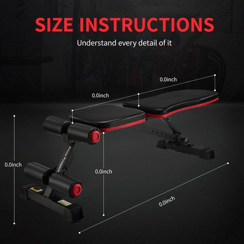 Prime Prosperity Basic Weight Bench for Home Gym,Workout Bench with 8 Backrests, 660LBS Weight Capacity Adjustable Bench