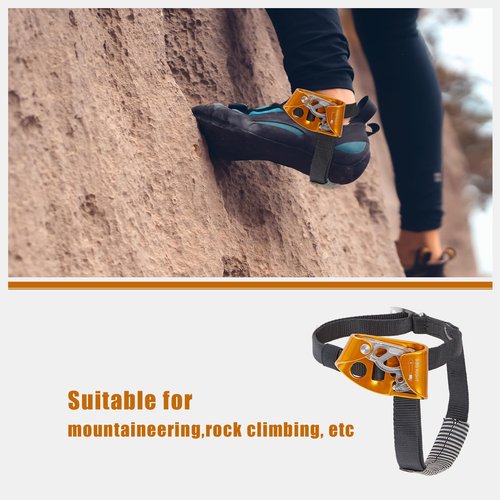 SOB Foot Ascender,Outdoor Mountaineering Tree Arborist Climbing Rappelling Equip for 8-13mm Rope Right (Left Black+Right Orange)