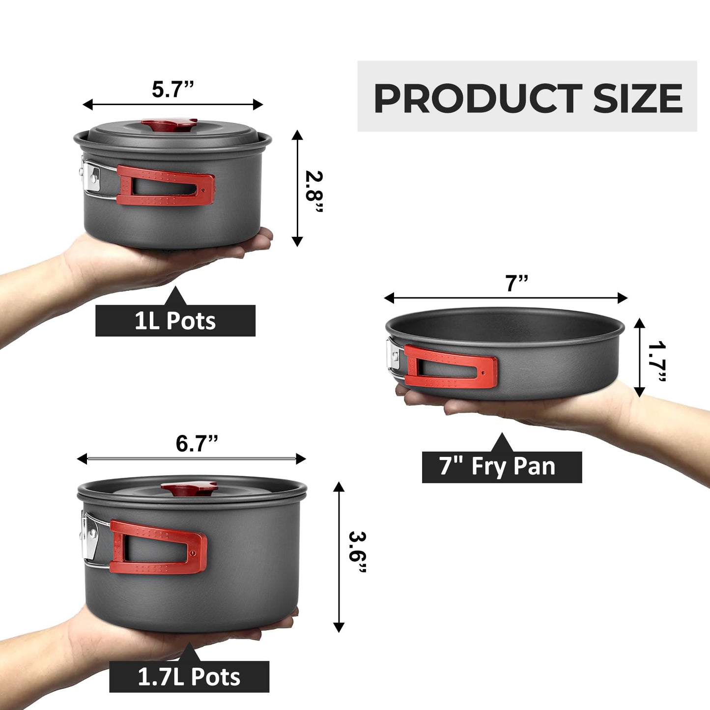 Alocs 13pcs Camping Cookware, Portable Camping Essentials with Accessories, Camping Gear Camping Cooking Set for Outdoor Cooking, Backpacking, Hiking and Picnic.