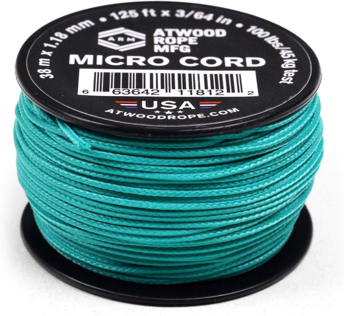 Atwood Rope MFG Micro Utility Cord 1.18mm X 125ft Reusable Spool | Tactical Nylon/Polyester Fishing Gear, Jewelry Making, Camping Accessories