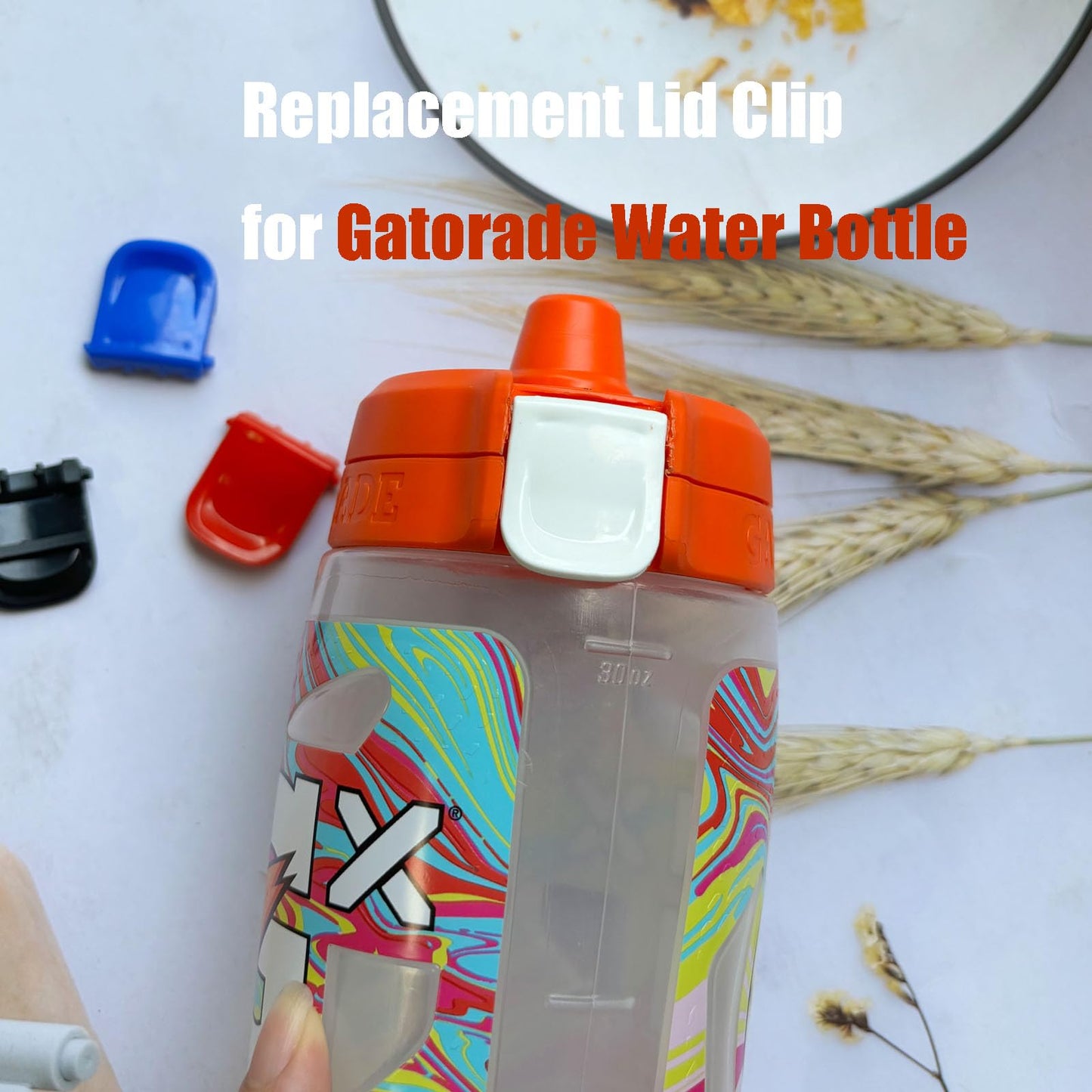 JILINWEI Clip for Gatorade GX Bottle, Replacement Lid Clip Compatible with Gatorade Water Bottle,4Pcs