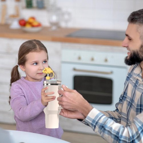 Silicone Dinosaur Straw Toppers for Stanley Cup 30 40 oz, 10 mm Cute Cover Cap Tumbler Accessories Gifts for Child