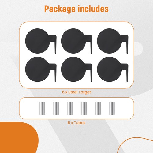 maXpeedingrods 6Pcs AR500 Dueling Tree Paddles 6" X 3/8" Steel Target DIY Shooting Target with Tubes (Black)
