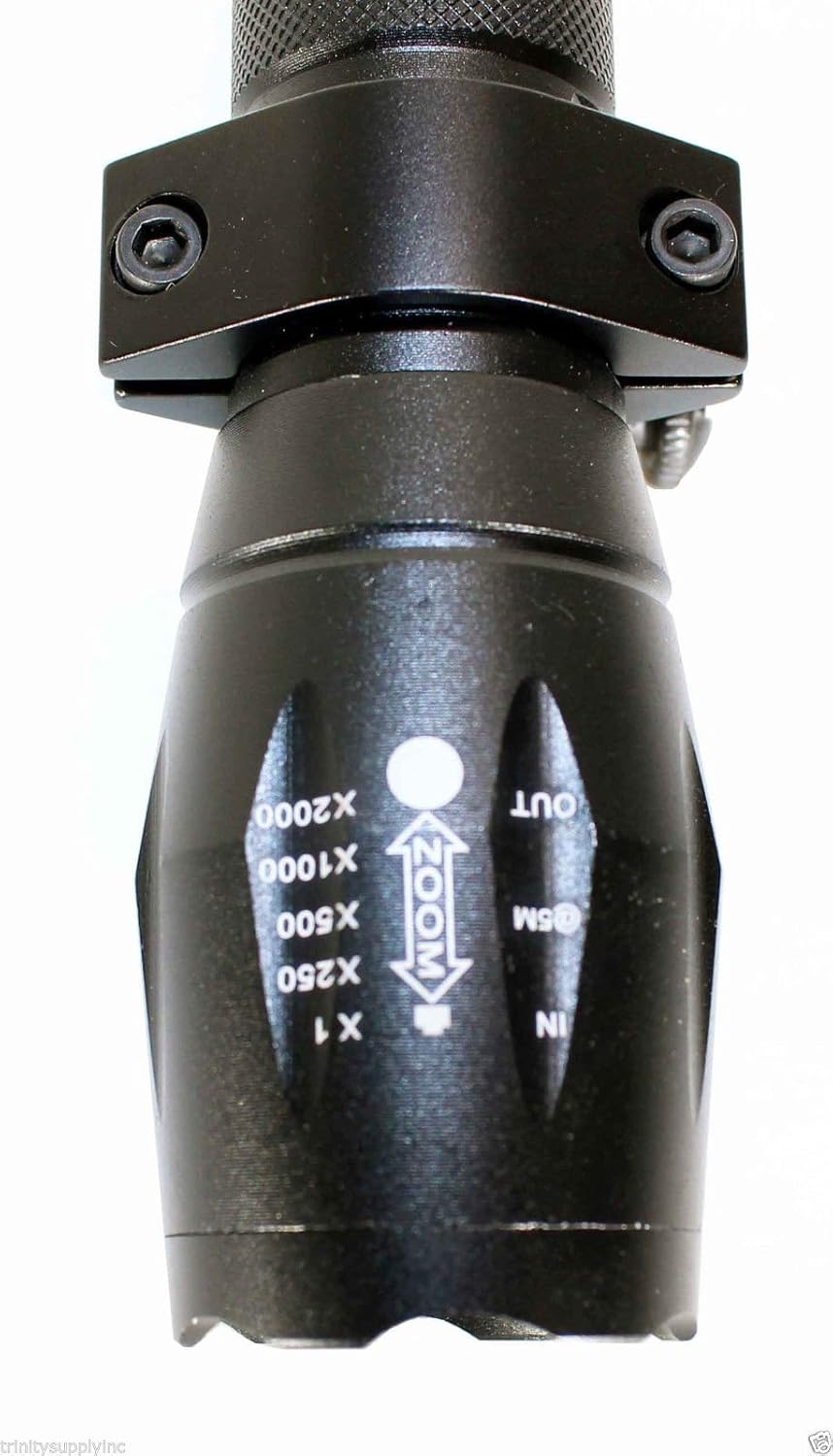 Trinity 1000 Lumen led Flashlight for mossberg 590 12ga Home Defense Tactical Hunting Optics Aluminum Black Picatinny Weaver Mounted Adapter Single Rail Mount.