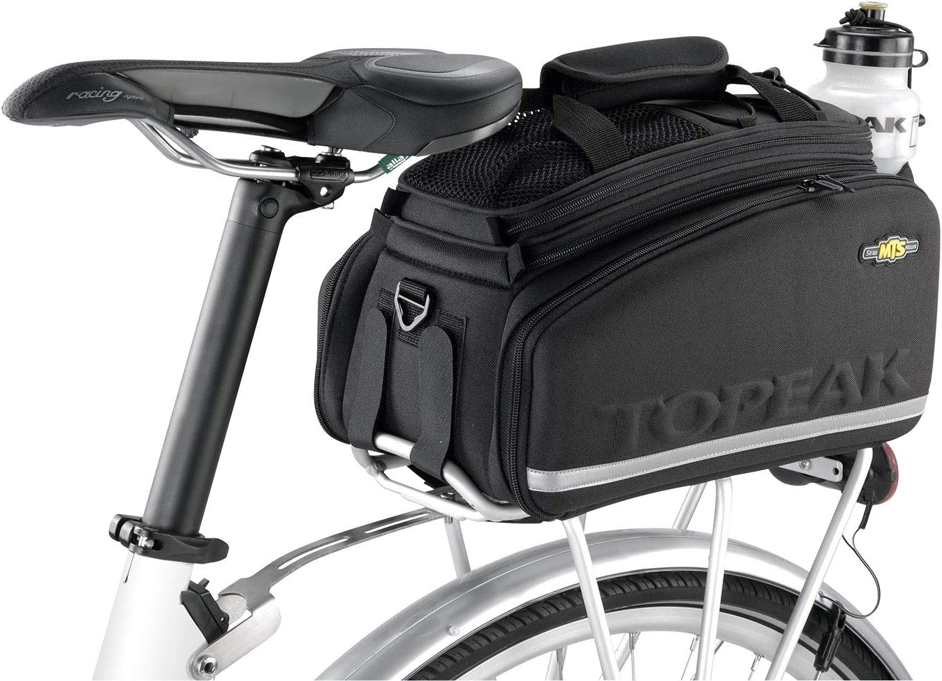 Topeak MTS TrunkBag DXP Rear Bicycle Bag with Expandable Panniers, Strap Mount