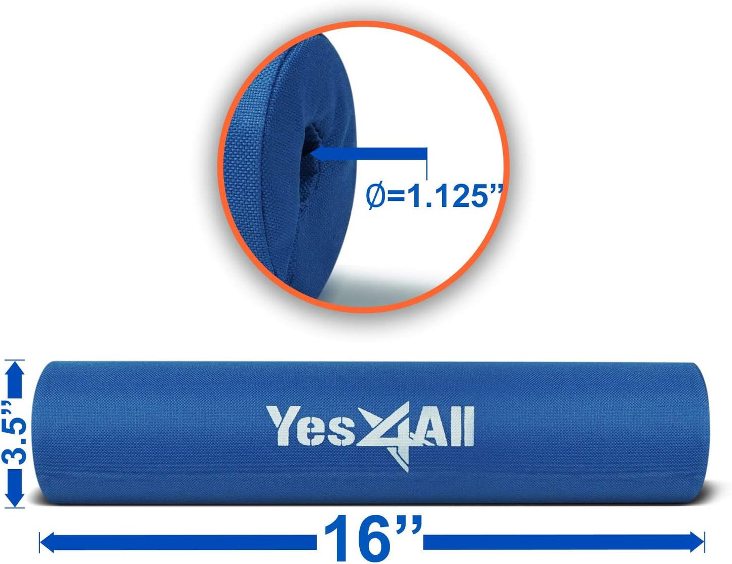 Yes4All Barbell Thick Foam Nylon Pad, Neck Shoulder Protective Pad For Lunges, Squats And Hip Thrust Fit Standard Olympic Bar