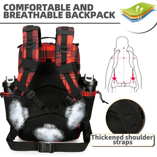 Lovelinks21 Military Tactical Backpack 35L Backpacks Tactical Travel Assault pack Hiking Rucksack Outdoor Camping Hiking daypacks (Red box)