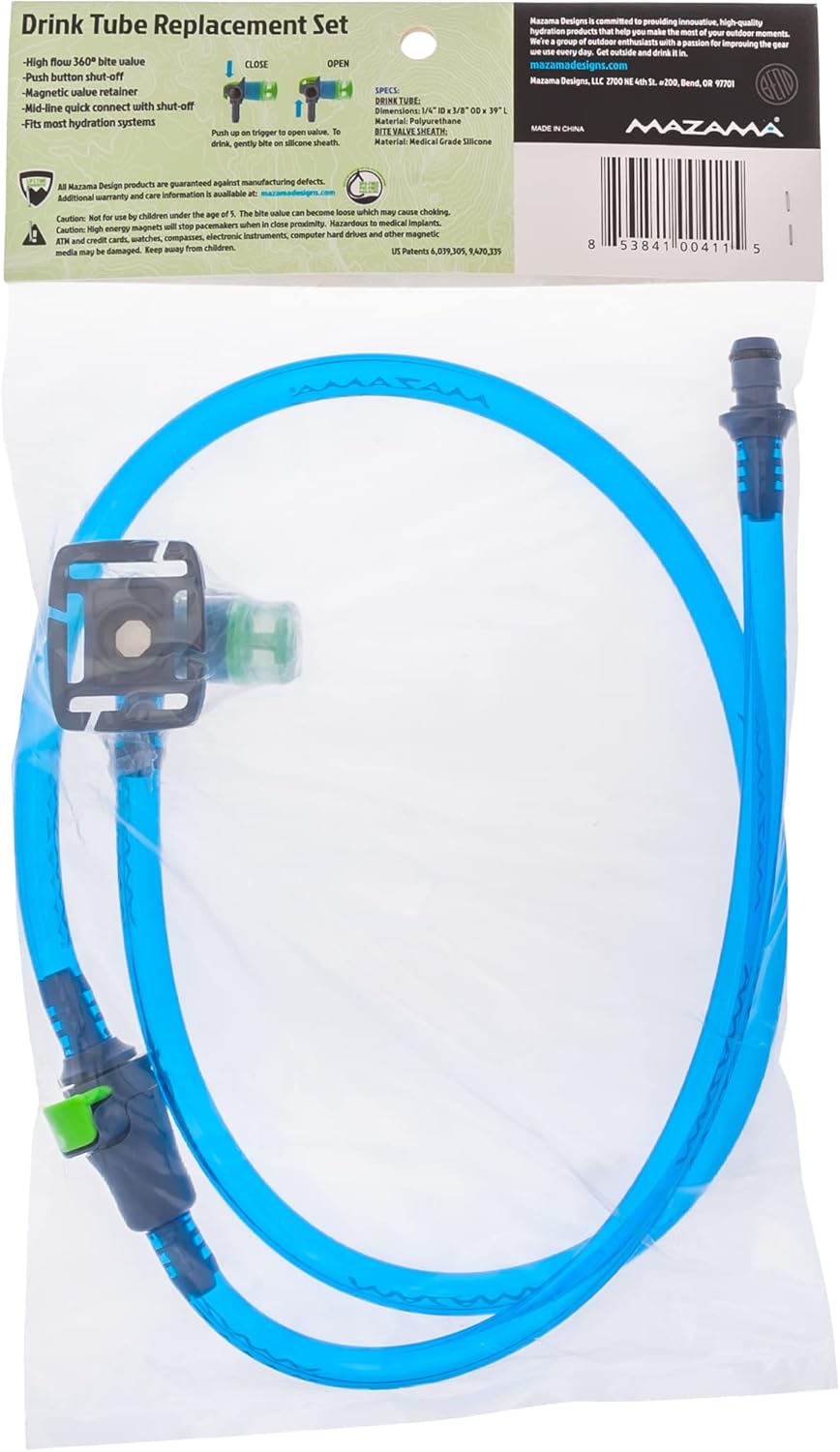 Mazama Designs Drink Tube Replacement Set - Compatible with Most Popular Hydration Packs