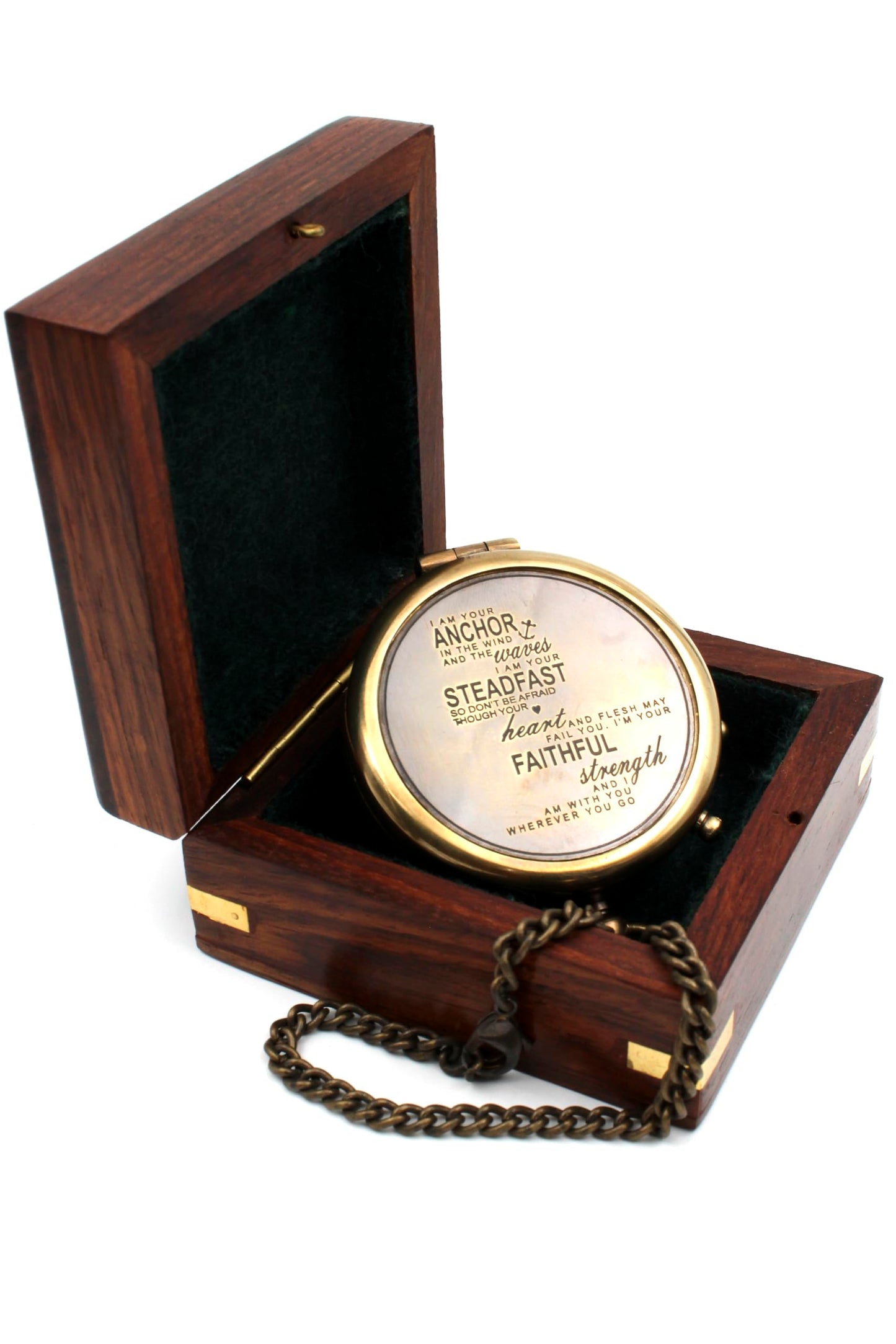 I Am Your Anchor, Faithful, Strength Engraved Compass – Son Birthday Gifts, Graduation Day Gifts, Confirmation Gifts, Baptism Gift, Stocking Stuffer for Son