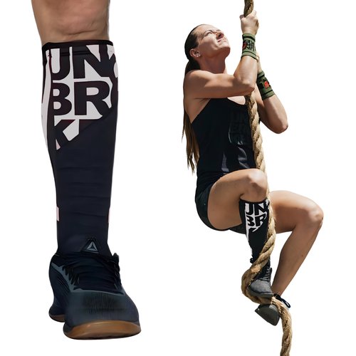 UBK MADE Shin Sleeves Pro Reflective 7mm Neoprene, Deadlift, Rope Climb, Box Jumps for Men and Women(ONE Piece) (L/XL)