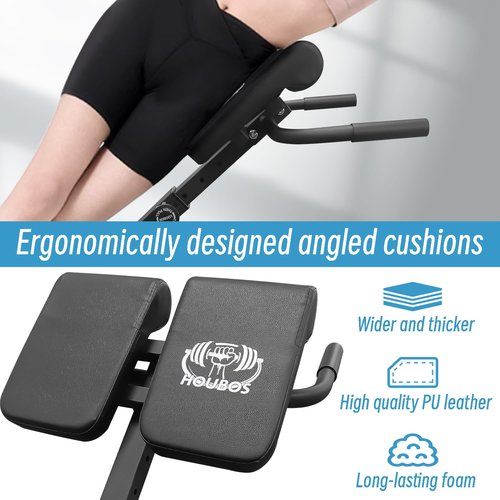 Houbos Hyper Back Extension Roman Chair - Back Extension Bench Machine for Glute, Hamstring and Lower Back, Multi-Functional Bench for Full All-in-One Body Workout, Foldable for Home Gym Fitness