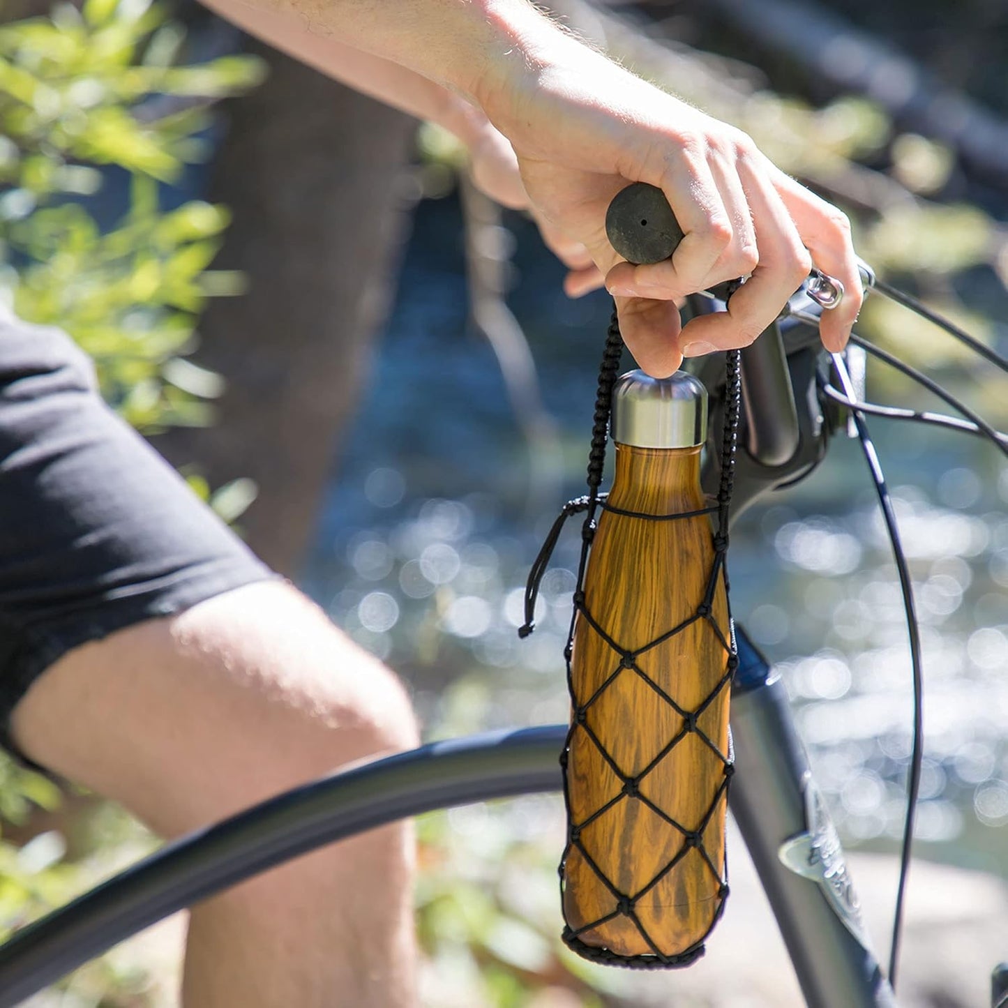 HydroNet Handle - Compatible with S'well, Simple Modern, Mira, Manna Stainless Steel Water Bottles — Available in 9 oz, 17 oz, 25 oz (Black, 25 oz)