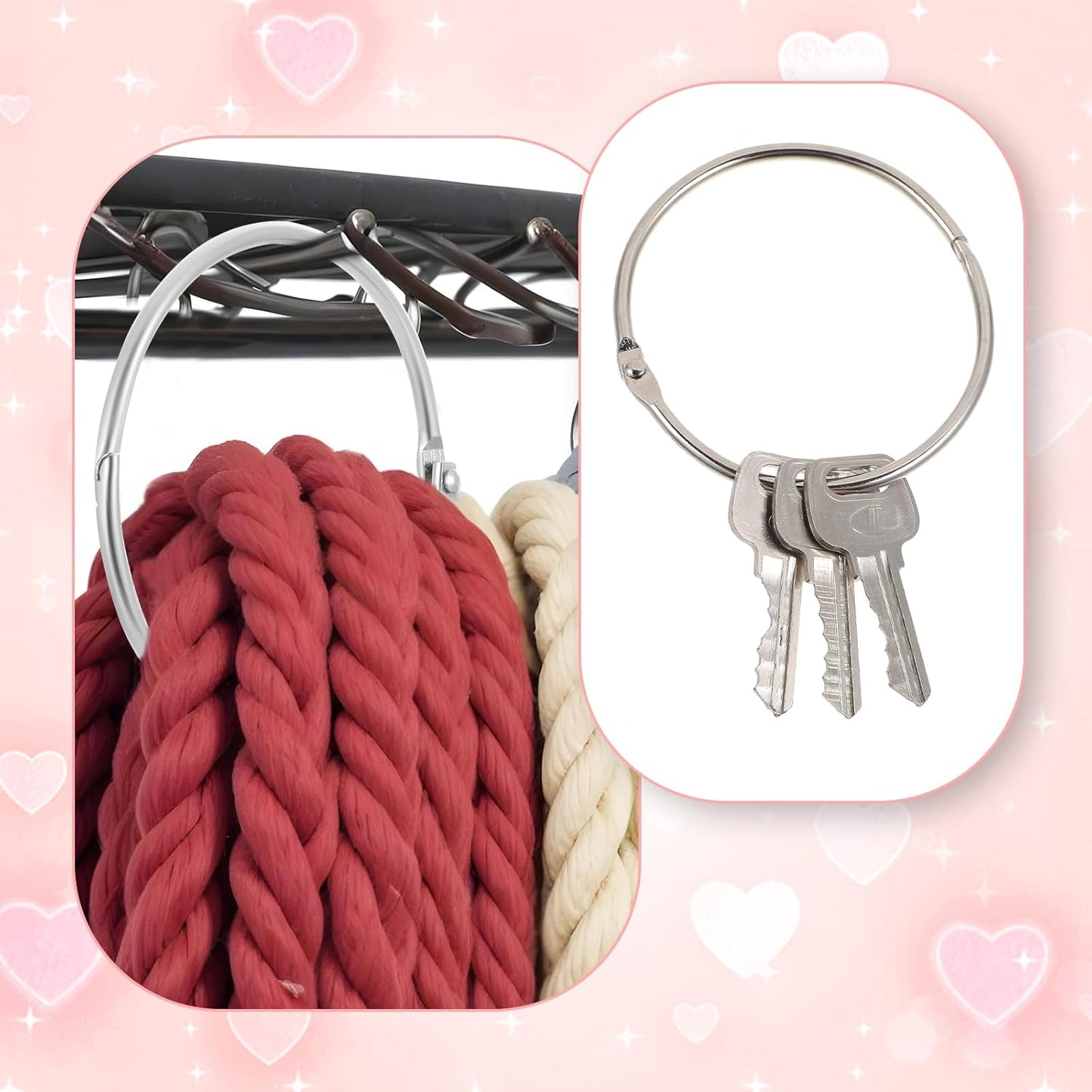 30 Pack Binder Rings 3 in Silver Loose Leaf Binder Ring, Small Book Rings Metal Rings for Index Cards, Notebook, Paper, Receipts Photos, DIY Crafts School Supplies