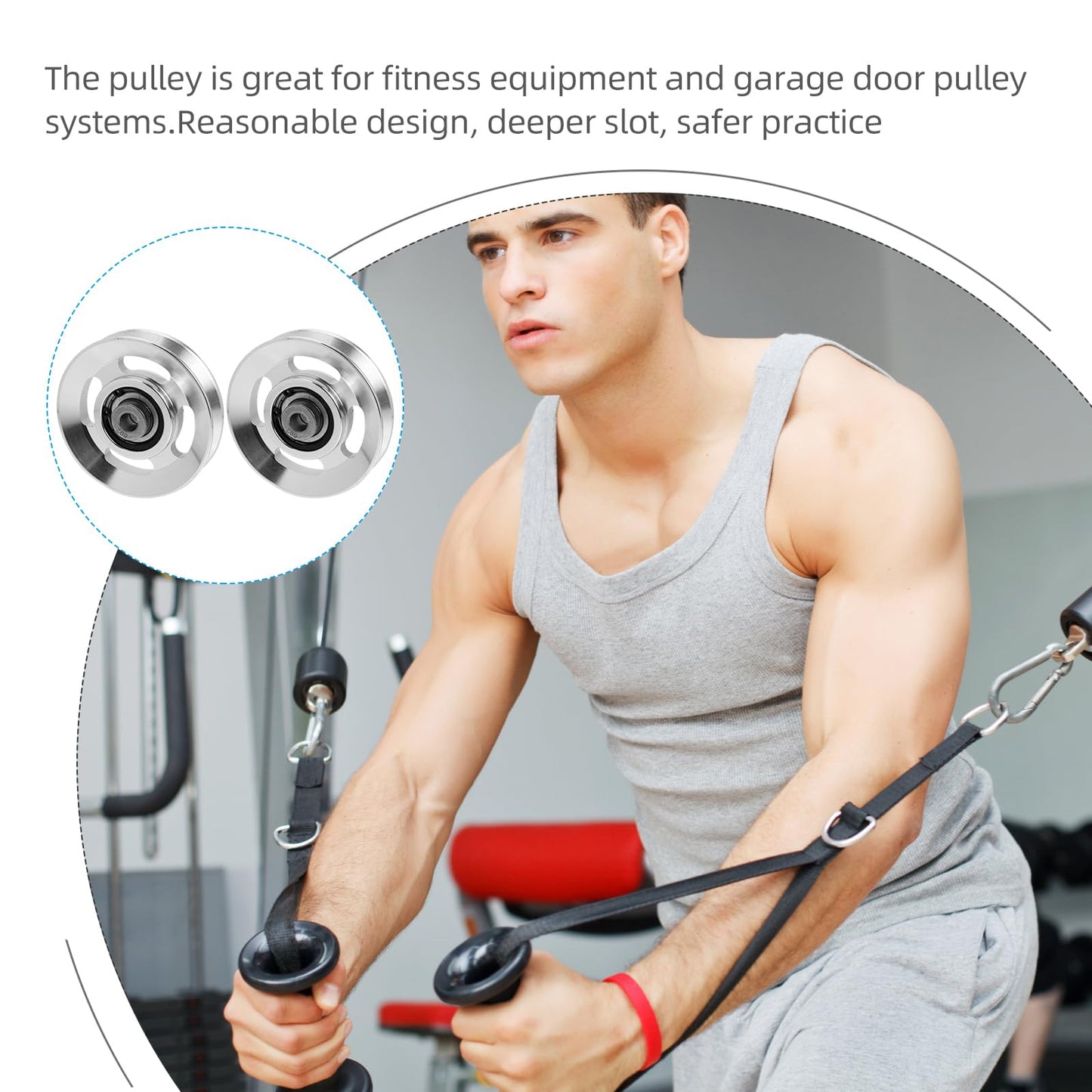 Exercise Pulley Replaceable: 10 Pcs Gym Pulley, Lifting Pulley Wheel Pully Pulley System Wheel Pulley Gym Wear Resistant Fitness Equipment Aluminum Alloy Cable