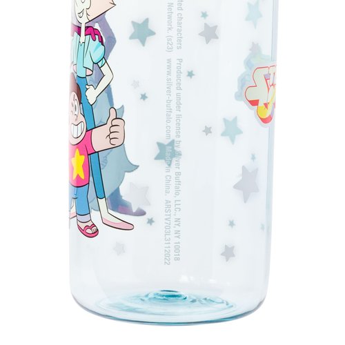 Silver Buffalo Steven Universe Featuring Garnet, Pearl, and Amethyst Water Bottle with Screw-On Lid, 28 Ounces
