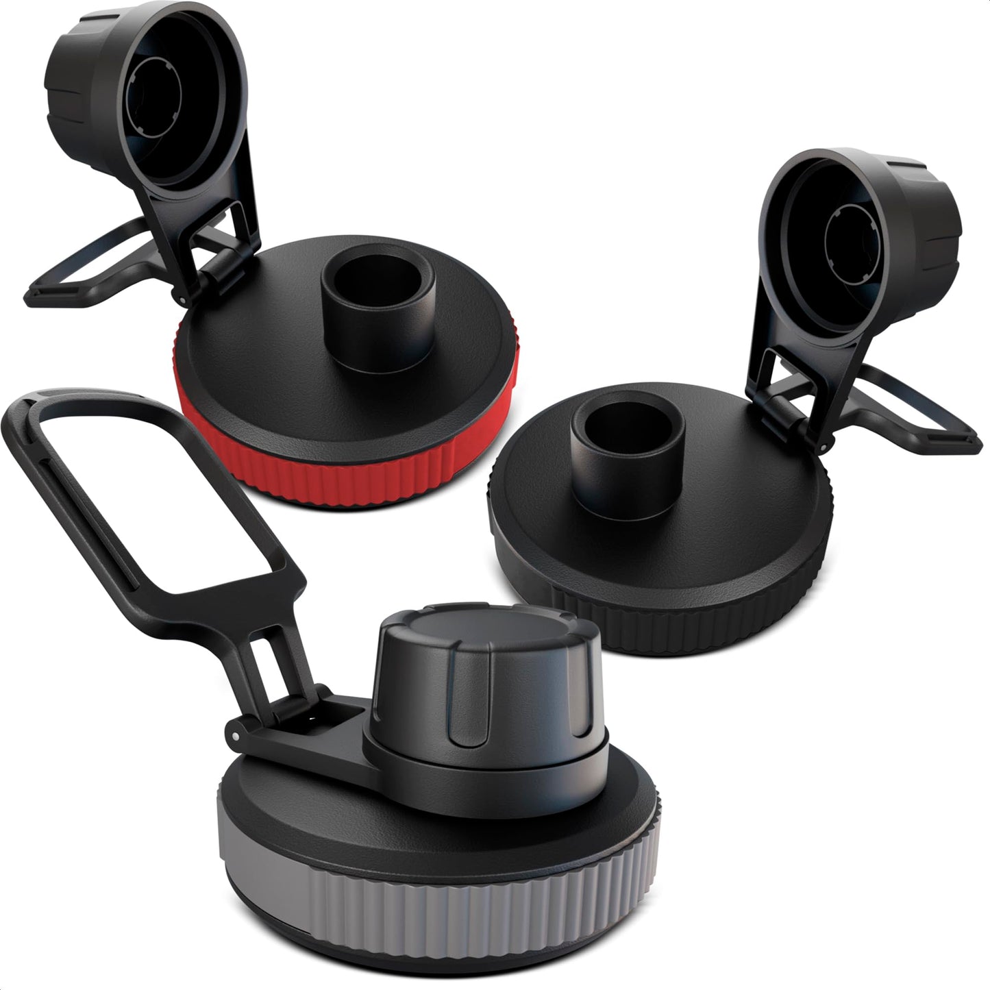 3 Pcs Thermoflask Lid Replacement – Hydro Flask Lid Replacement for Wide Mouth 12 oz, 14 oz, 18 oz, 32 oz, 40 oz, 64 oz – Leak-Proof, Comfortable Grip, Easy Use, and Durable Food-Grade Plastic