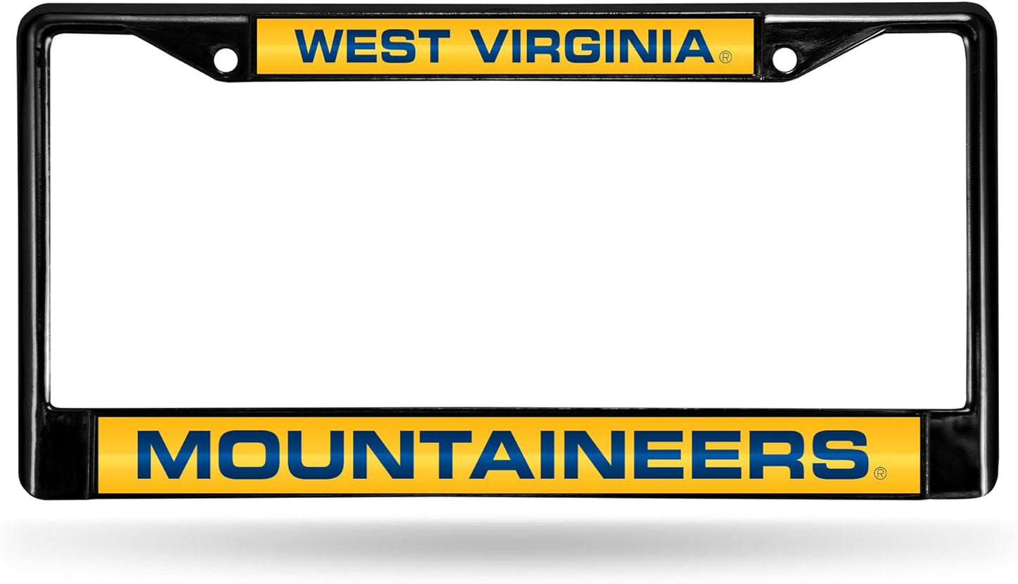 Rico Industries NCAA Black Laser Cut Chrome Frame 12" x 6" Black Laser Cut Chrome Frame - Car/Truck/SUV Automobile Accessory