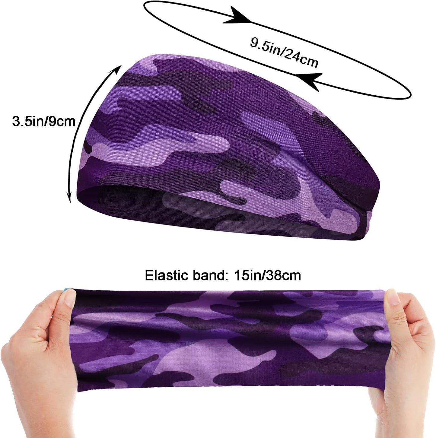 Men's 9-Pack Sports Headbands | Stretchy Sweatbands for Running & Workouts