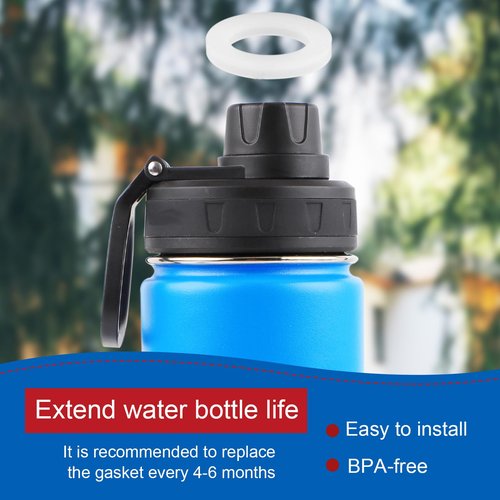 PEUTIER 6pcs Water Bottle Gasket Replacements for DRINCO 14/18/22/32/40/64oz, Chug Spout Seal Gasket Silicone Sealing Ring Stainless Steel Water Bottle Spout Lid Gasket for DRINCO Straw Lids, White