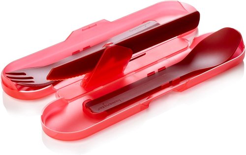 Humangear Gobites Trio Set - Red Portable Utensils for Travel & Outdoor Dining