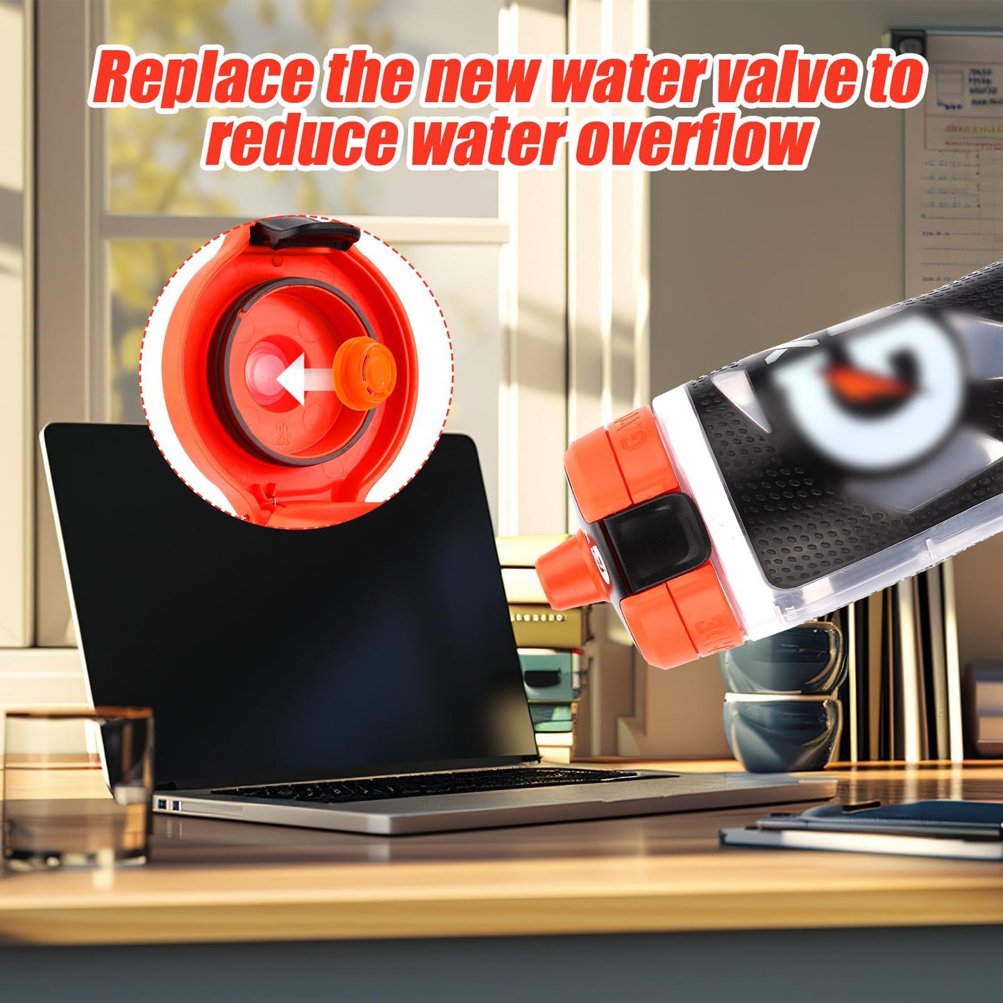 4pcs Dispensing Rubber Valves Compatible with Gatorade Water Bottle, Silicone Valve Replacement Lid for Gatorade GX 30oz & Plastic Inserts & Seals & Screwdriver