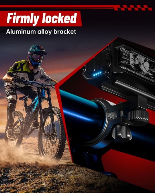 POSUGEAR LED Bike Lights for Night Riding, High Lumen Aluminum Alloy Bike Headlight and Taillight, IPX5 Waterproof USB Rechargeable Bicycle Light Set, Bike Light for Adults Road Mountain Cycling