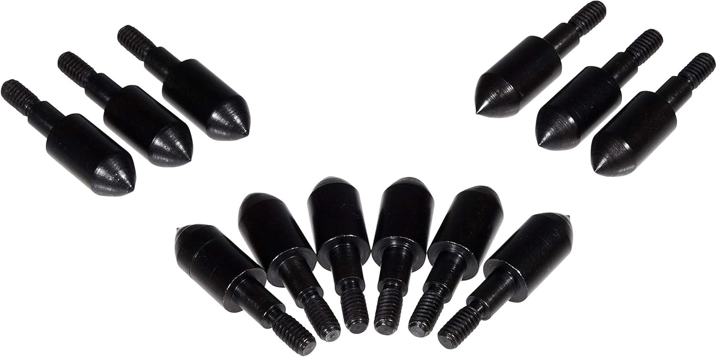 Allen Company Archery Bullet Points - Soft Arrow Tips for Target Practice - Screw-On Design - Reduces Wear and Tear on Targets - Multiple Sizes/Grain - 12-Pack - Black