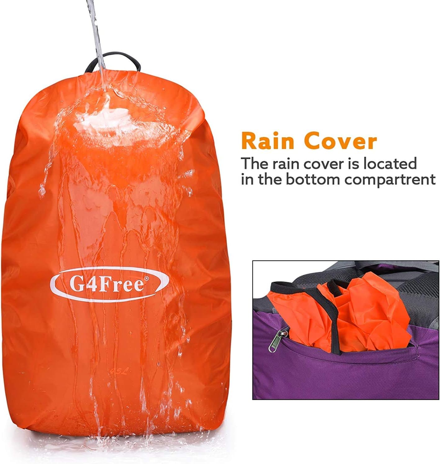 G4Free Hiking Backapck, Dark Grey, One Size