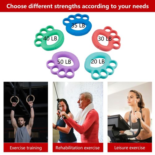 YeulYuuri Finger Exerciser, Hand Grip Strengthener,Grip Strength Trainer，(Blue-35 LB)