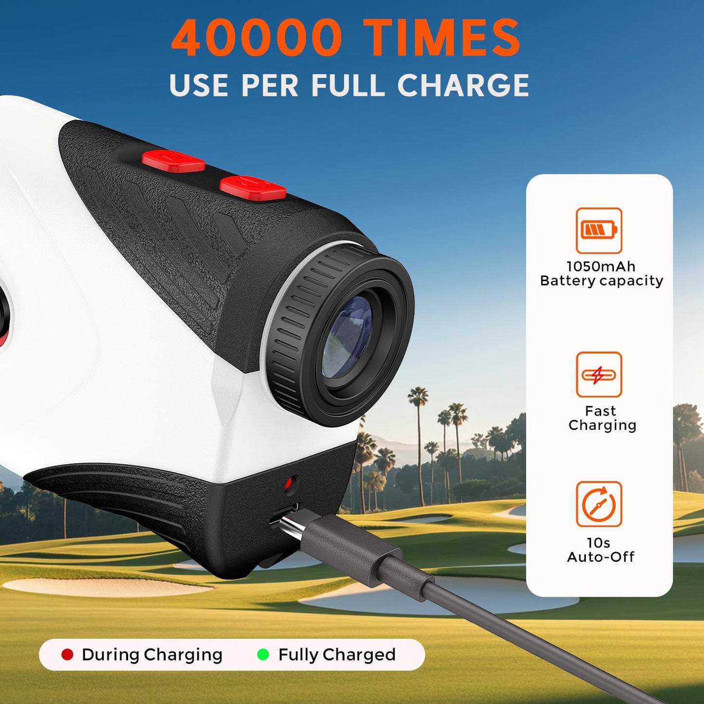Golf Rangefinder with Slope,1200 Yards Laser Range Finder Golfing,7X Magnification,Flag Lock Vibration,Rechargeable Range Finders with Magnet Stripe,Continuous Scan Mode,High Precision Measurement.