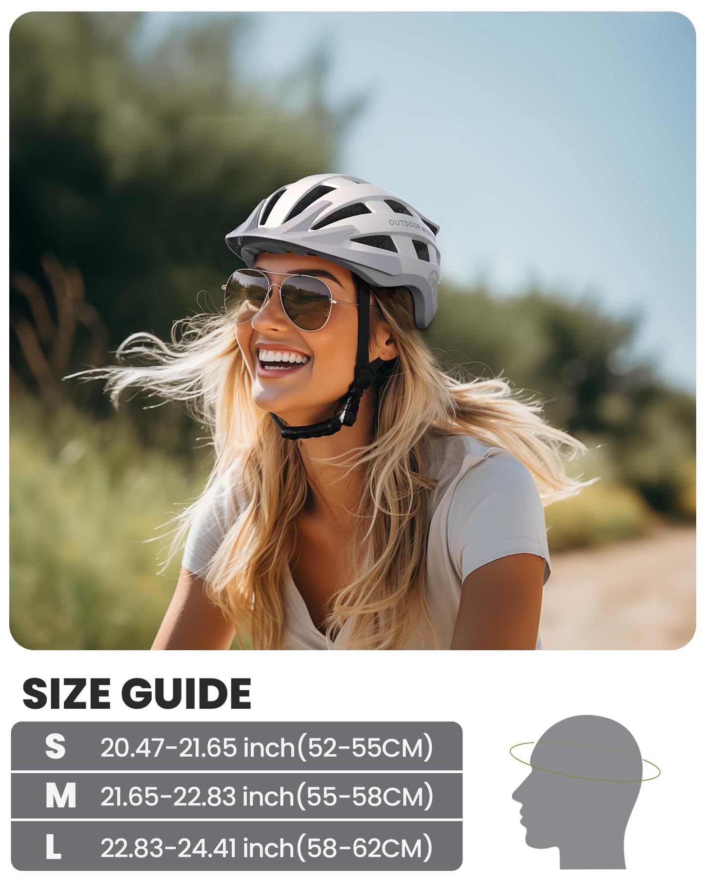 OutdoorMaster Gem II MIPS Bike Helmet with Light - Lightweight Cycling Helmet,Mountain Road Bicycle Helmet for Youth & Adult