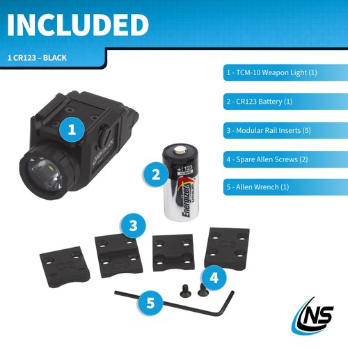 Nightstick TCM-10 Compact Handgun Light - 1 CR123 – Black