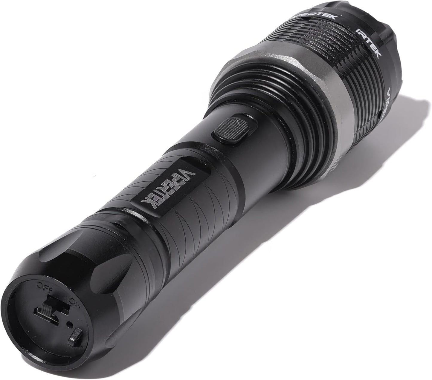 VIPERTEK VTS-T01 Aluminum Stun Gun for Self Defense Rechargeable with LED Flashlight