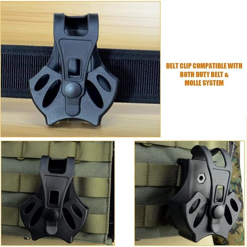 Upgrade Polymer Handcuff Case for Most Chain or Hinged Cuffs,Fits ASP, Quick Release Law Enforcement Duty Handcuff Holster, MOLLE Compatible Belt Clip,Matt Black