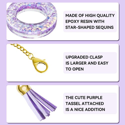 MOYOHIM Letter Charm for Stanley Cup, Cute Initial Keychain Charm for Handle, Purple Handle Accessories for Stanley Tumbler for Girls Women (Letter K)