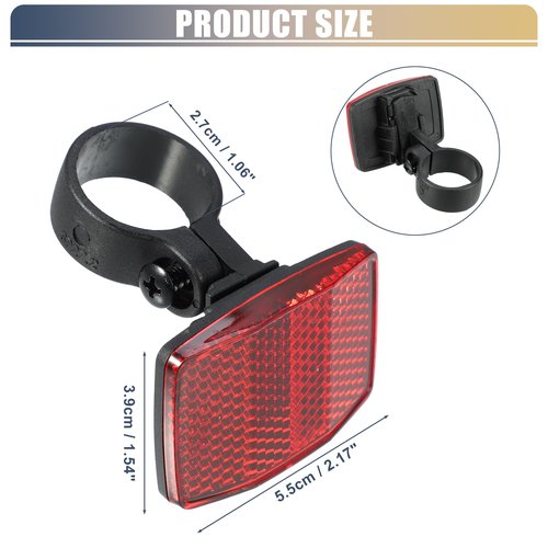 X AUTOHAUX Bike Reflectors 2.7cm 1.06" ID Bicycle Warning Reflector Bike Accessories Plastic Red