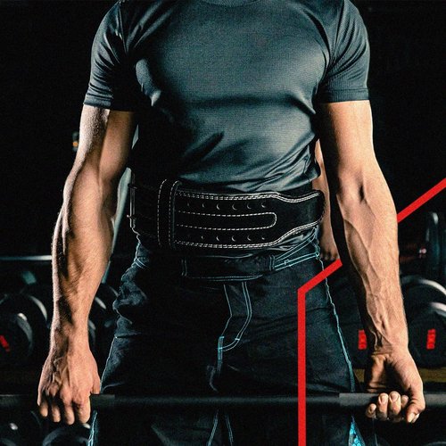 Hawk Sports HHR Power Lifting Belt, Suede Leather Double-Prong Weightlifting Belt, 4-inch Wide x 10mm Thick, Maximum Support & Protection for Weightlifting and Powerlifting