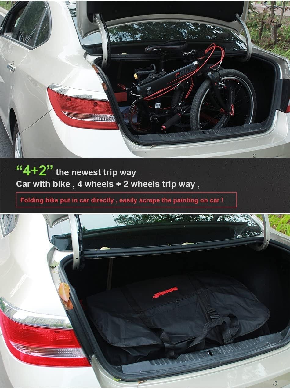 Folding Bike Bag 14 inch to 20 inch Bicycle Travel Carrier Case Box Carry Bag Pouch Bike Transport Case