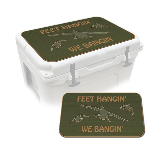 USATuff SeaDek EVA Mat Cooler Pad fits YETI 35 Tundra | Peel & Stick Application | Non Slip Comfort Accessories - Feet Hangin We Bangin (OliveGreen-Mocha)