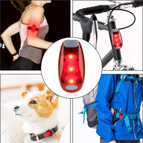 Bike Light, 8 Pack LED Safety Light, High Visibility Strobe Running Lights Used for Bicycle, Kayak,Backpack,Walking,Clip-On Running Lights Clip to Clothes Strap to Wrist, Extra 8 CR2032 Batteries