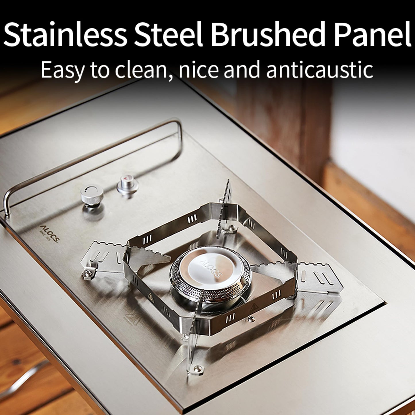 ALOCS Camping Stove, 5500KW Portable Stove with Adjustable Burners, Foldable Table IGT Stove, Gas Camp Stove Propane Burners for Outdoor Cooking,Hiking, Camping, Emergency