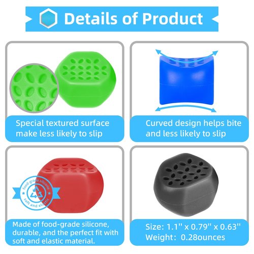Motspo Jaw Exerciser for Men & Women - 4 Resistance Levels (8PCS) Silicone Jawline Exerciser Shaper Jaw Line Trainer Strengthener, Slim & Tone Your Face