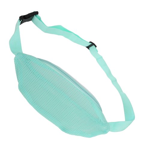 Yuecoom Beach Mesh Fanny Pack, Seashell Mesh Beach Bag Breathable Waterproof Adjustable Belt Portable Lightweight Outdoor Sports Waist Pack Seashell Bag Sports Fanny Pack for Travel(pale blue)