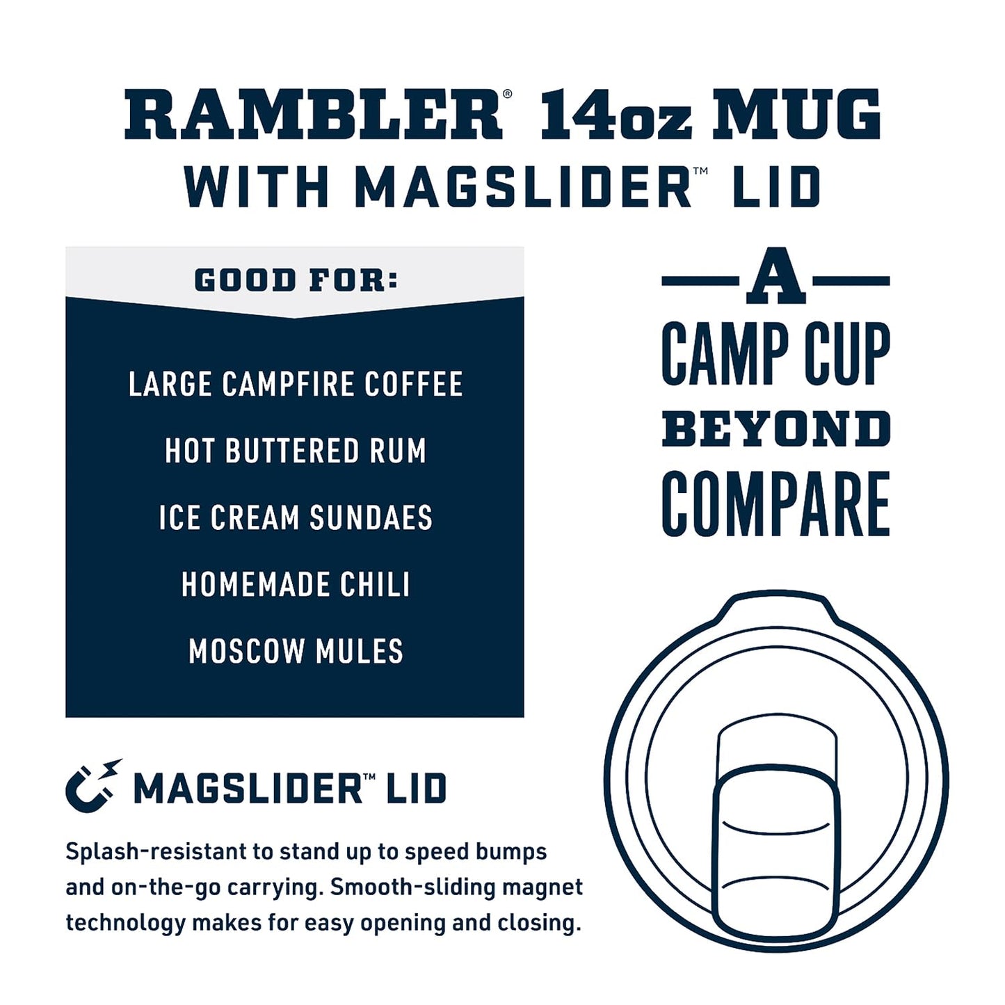 YETI Rambler 14 oz Stackable Mug, Vacuum Insulated, Stainless Steel with MagSlider Lid, Seafoam